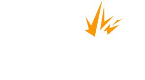 Initial Sparks in white with orange spark graphic